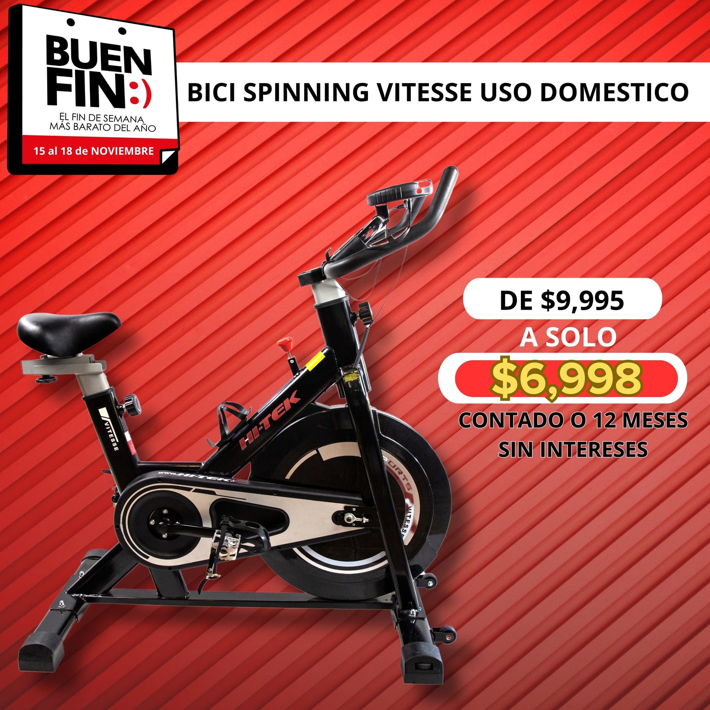 Bici SPINNING HI-TEK VITESSE con Velocimetro